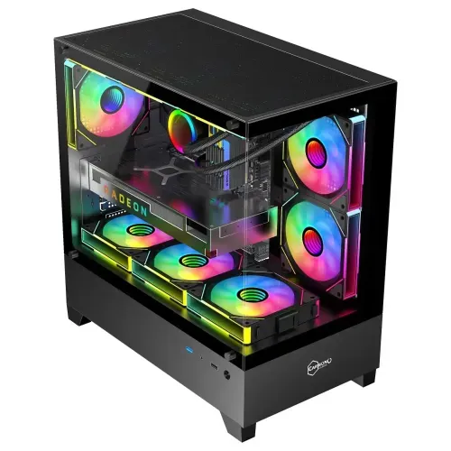 Carbono CG360TB Black M-ATX Mid Tower Gaming Casing